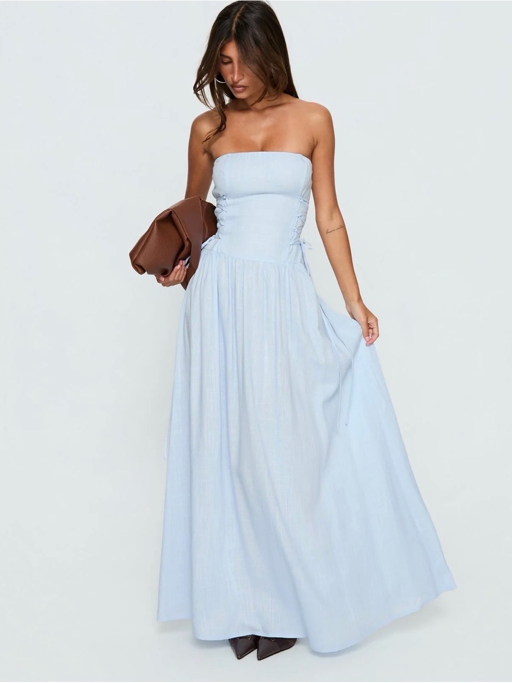 So Far So Good Maxi Dress Baby Blue NWT